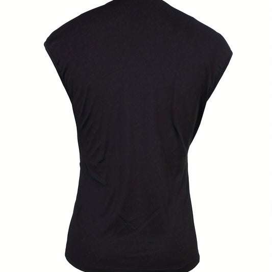 Women's Sleeveless Collar With Unique Design shirt Top