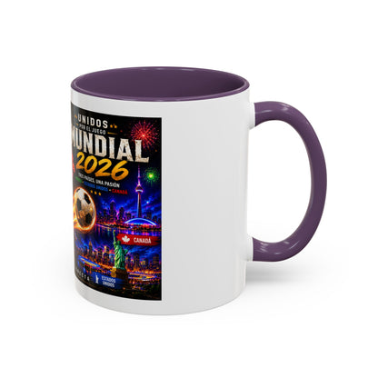 Mundial 2026 Soccer Coffee Mug – Canada/USA/Mexico World Cup Accent Mug (11/15oz)