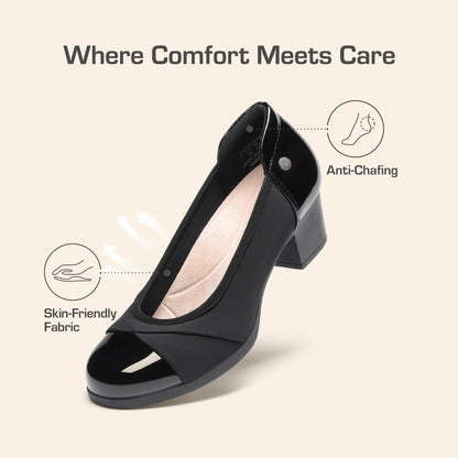 DREAM PAIRS Women's Pumps Low Chunky Block Closed Toe Shoes Work Comfortable Heels Round Toe Dress