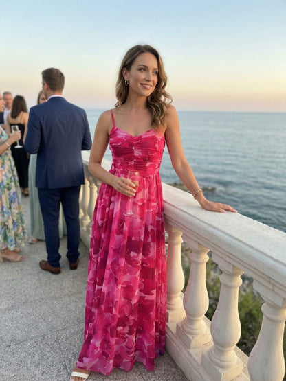 2026 Cocktail Dresses for Wedding Guest Spring Summer Floral Maxi Spaghetti Strap Beach Vacation Boho Club Party