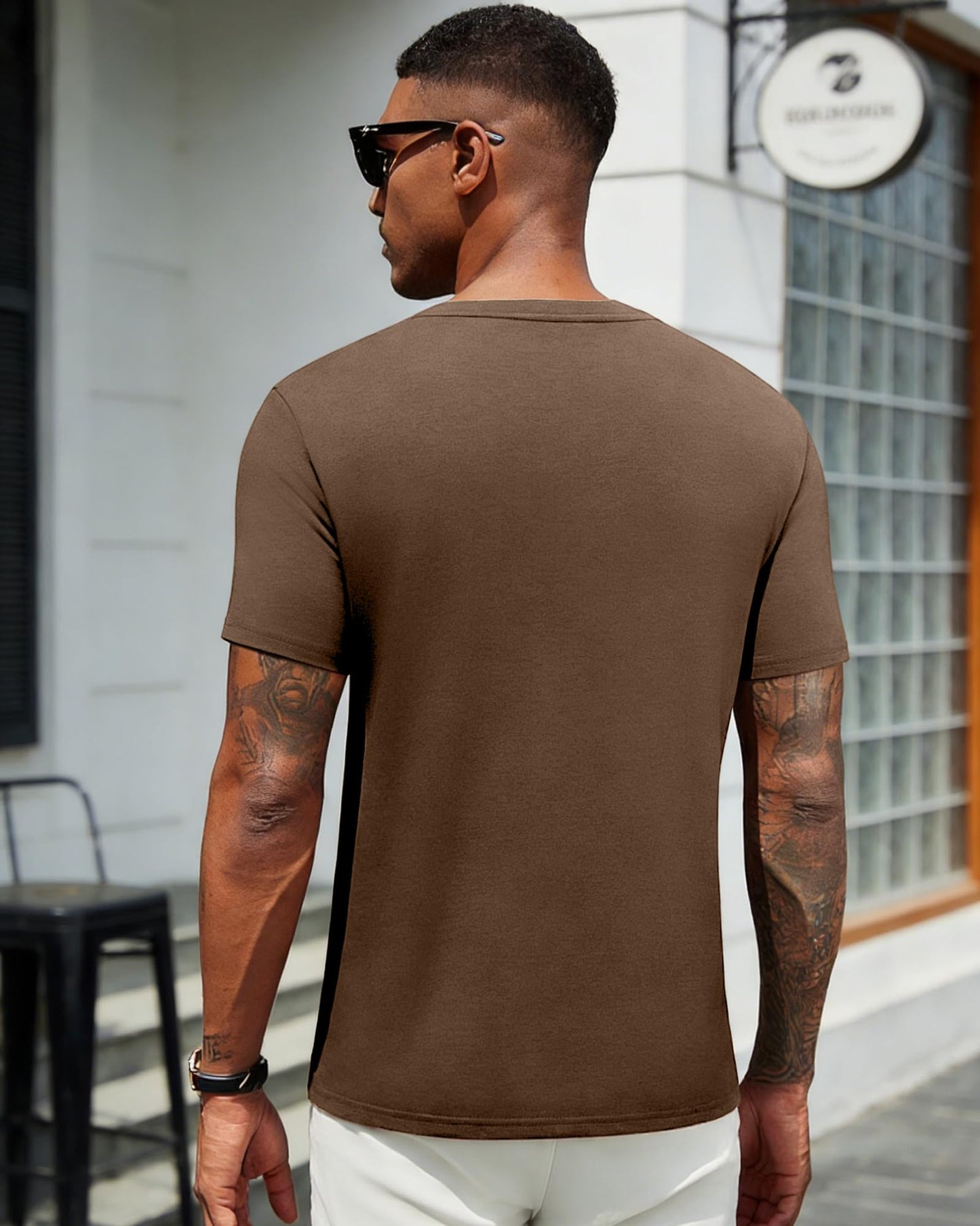 Aiyino Mens Cotton Christian Cross Graphic T Shirt Minimal Faith Casual Crew Neck Tee for Church