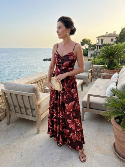 2026 Cocktail Dresses for Wedding Guest Spring Summer Floral Maxi Spaghetti Strap Beach Vacation Boho Club Party