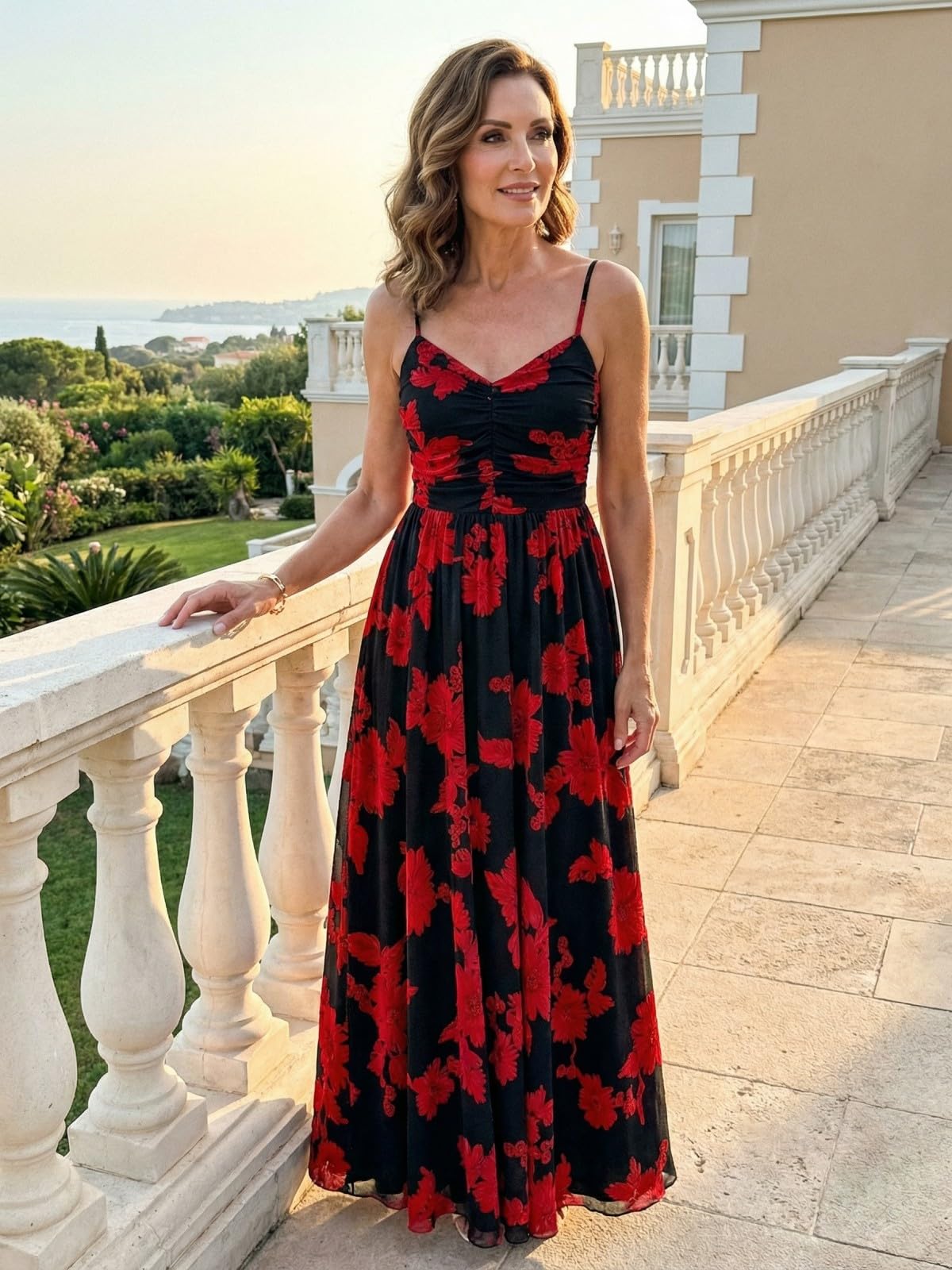 2026 Cocktail Dresses for Wedding Guest Spring Summer Floral Maxi Spaghetti Strap Beach Vacation Boho Club Party