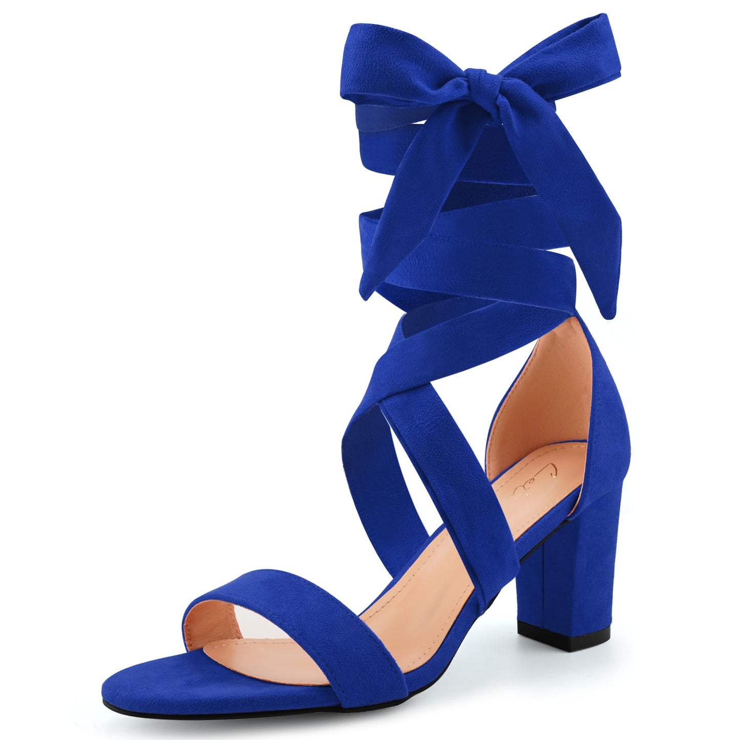 Leticia Strappy Heels for Women Chunky Heel Sexy Open Toe Lace Up Block Heels Comfortable High Heeled Sandals for Women Dressy Summer