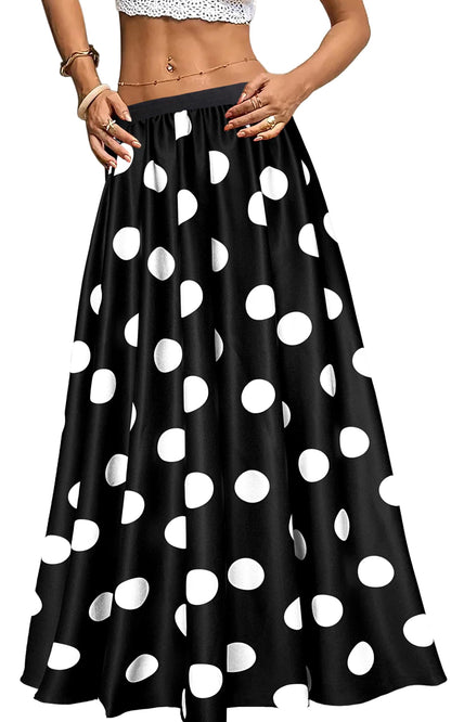 Women's Chiffon Stripe Maxi Skirt High Waist Mopping Floor Skirts