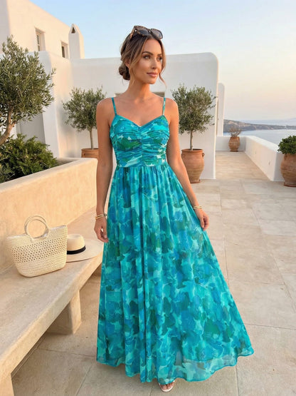 2026 Cocktail Dresses for Wedding Guest Spring Summer Floral Maxi Spaghetti Strap Beach Vacation Boho Club Party