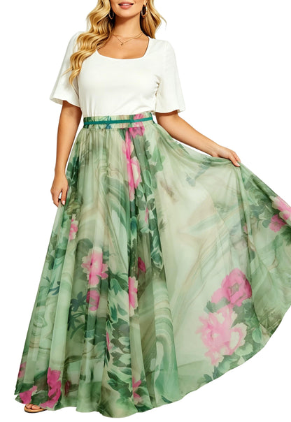 Womens Long Chiffon Bohemian Skirt Gypsy Dress Maxi Boho Beach Skirt