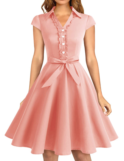 Wedtrend Women's 1950s Retro Rockabilly Dress Cap Sleeve Vintage Swing Dress