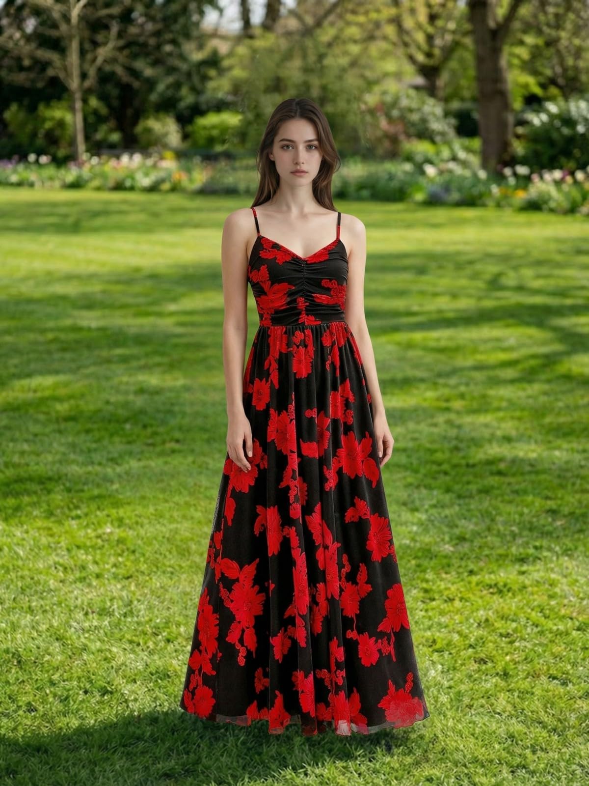 2026 Cocktail Dresses for Wedding Guest Spring Summer Floral Maxi Spaghetti Strap Beach Vacation Boho Club Party