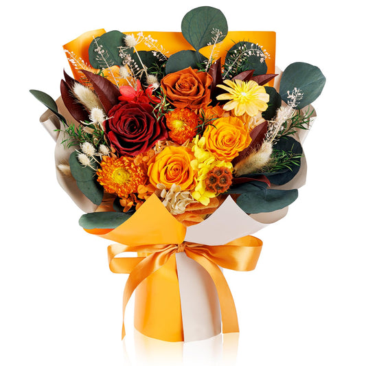 Perfectione Roses 4 Roses Mixed Bouquet for Mother's Day, Flowers for Delivery, Preserved Flowers Birthday Gift for Women Mom Wife Grandma Her, Dusty Rose