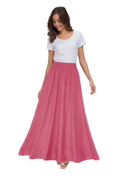 Womens Chiffon Retro Maxi Skirt Vintage Ankle-Length Skirts