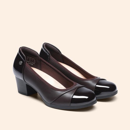 DREAM PAIRS Women's Pumps Low Chunky Block Closed Toe Shoes Work Comfortable Heels Round Toe Dress