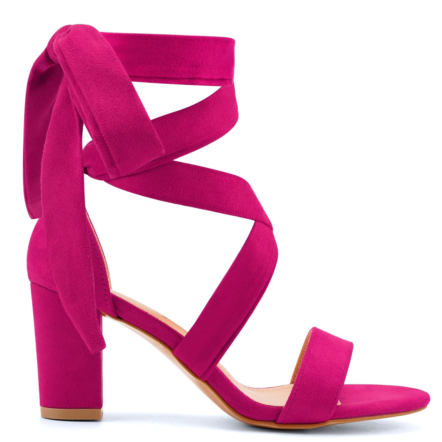 Leticia Strappy Heels for Women Chunky Heel Sexy Open Toe Lace Up Block Heels Comfortable High Heeled Sandals for Women Dressy Summer