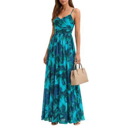 2026 Cocktail Dresses for Wedding Guest Spring Summer Floral Maxi Spaghetti Strap Beach Vacation Boho Club Party