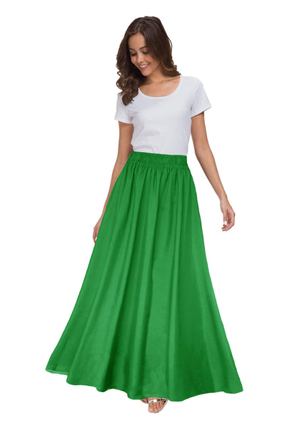 Womens Chiffon Retro Maxi Skirt Vintage Ankle-Length Skirts