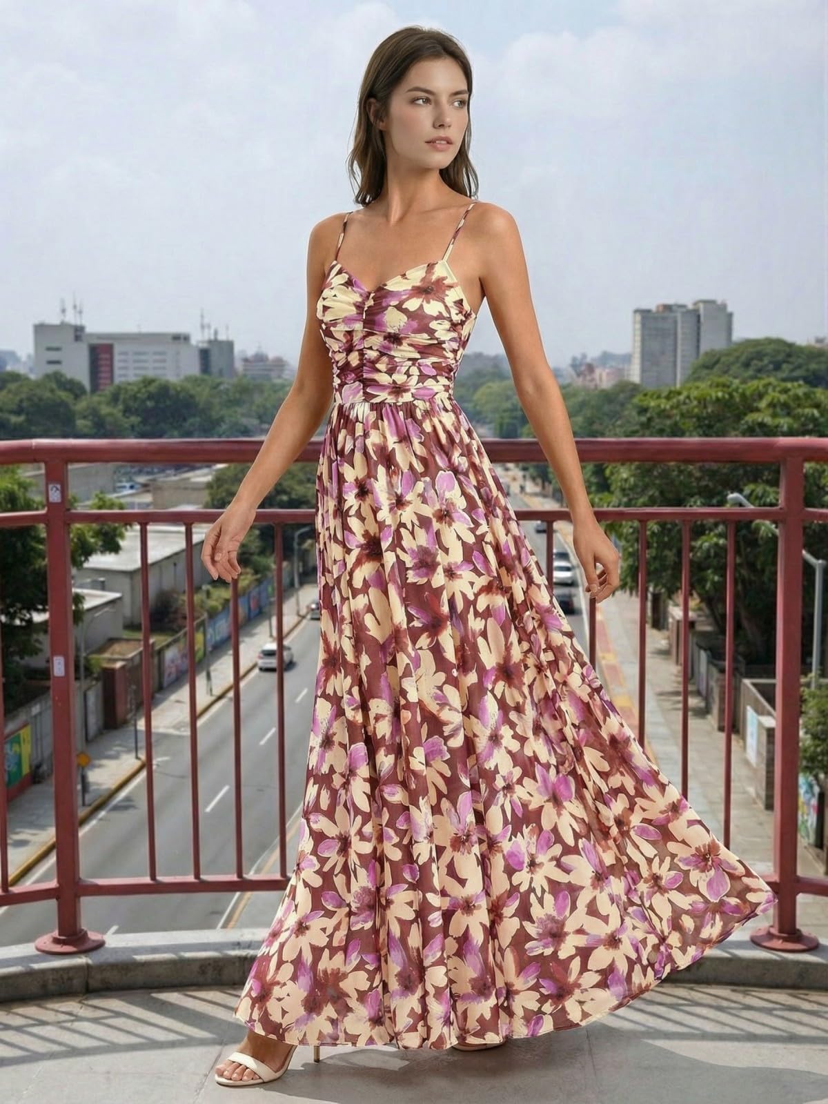 2026 Cocktail Dresses for Wedding Guest Spring Summer Floral Maxi Spaghetti Strap Beach Vacation Boho Club Party