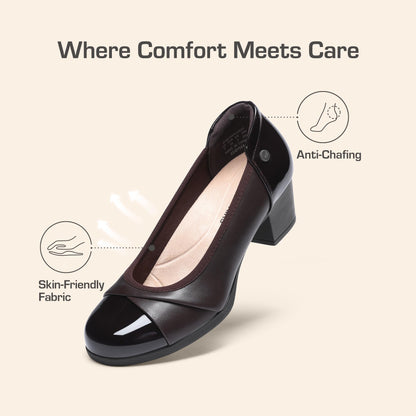 DREAM PAIRS Women's Pumps Low Chunky Block Closed Toe Shoes Work Comfortable Heels Round Toe Dress
