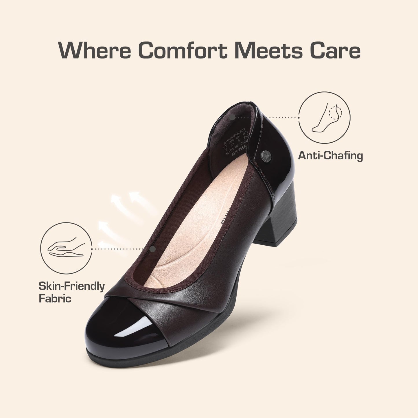 DREAM PAIRS Women's Pumps Low Chunky Block Closed Toe Shoes Work Comfortable Heels Round Toe Dress