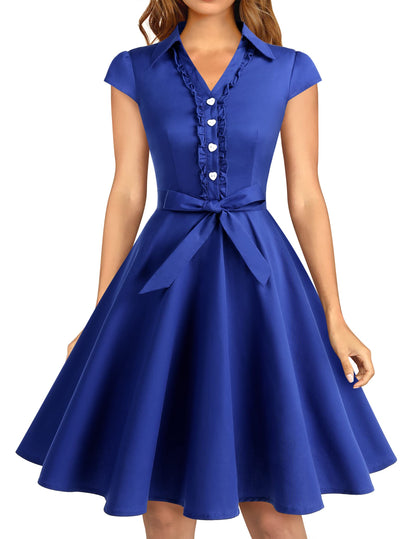 Wedtrend Women's 1950s Retro Rockabilly Dress Cap Sleeve Vintage Swing Dress