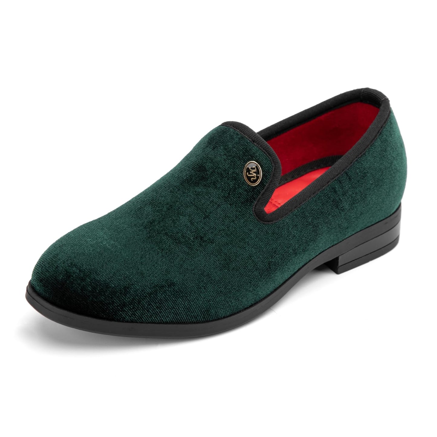 Meijiana Boys Dress Shoes - Velvet Casual Pull-On Low-Heels, Black Rubber All-Weather Formal Boys Shoes, Toddler Dress Shoes for Wedding & Party - Fashion Business Style