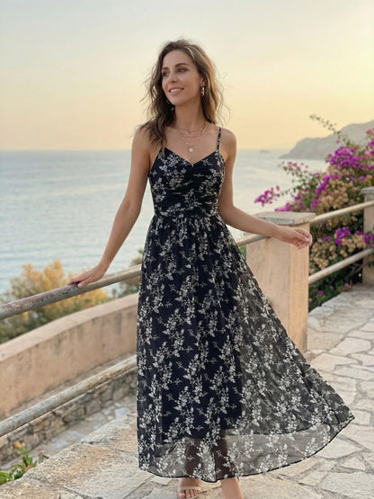 2026 Cocktail Dresses for Wedding Guest Spring Summer Floral Maxi Spaghetti Strap Beach Vacation Boho Club Party