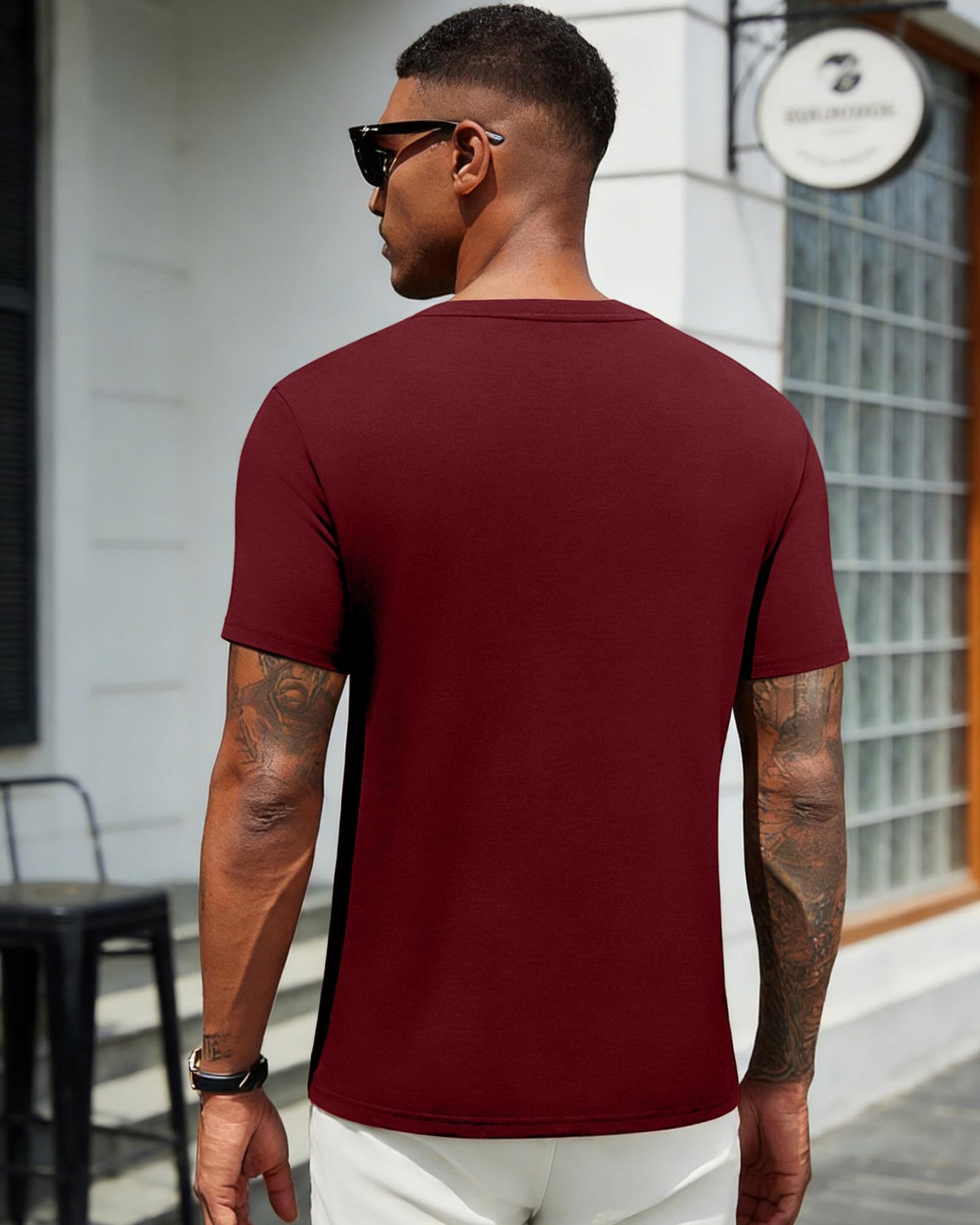 Aiyino Mens Cotton Christian Cross Graphic T Shirt Minimal Faith Casual Crew Neck Tee for Church