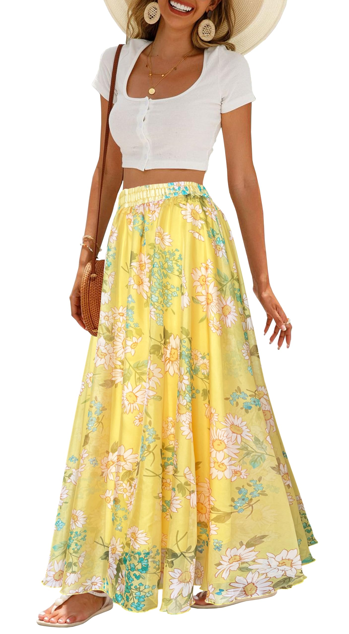 Womens Long Chiffon Bohemian Skirt Gypsy Dress Maxi Boho Beach Skirt