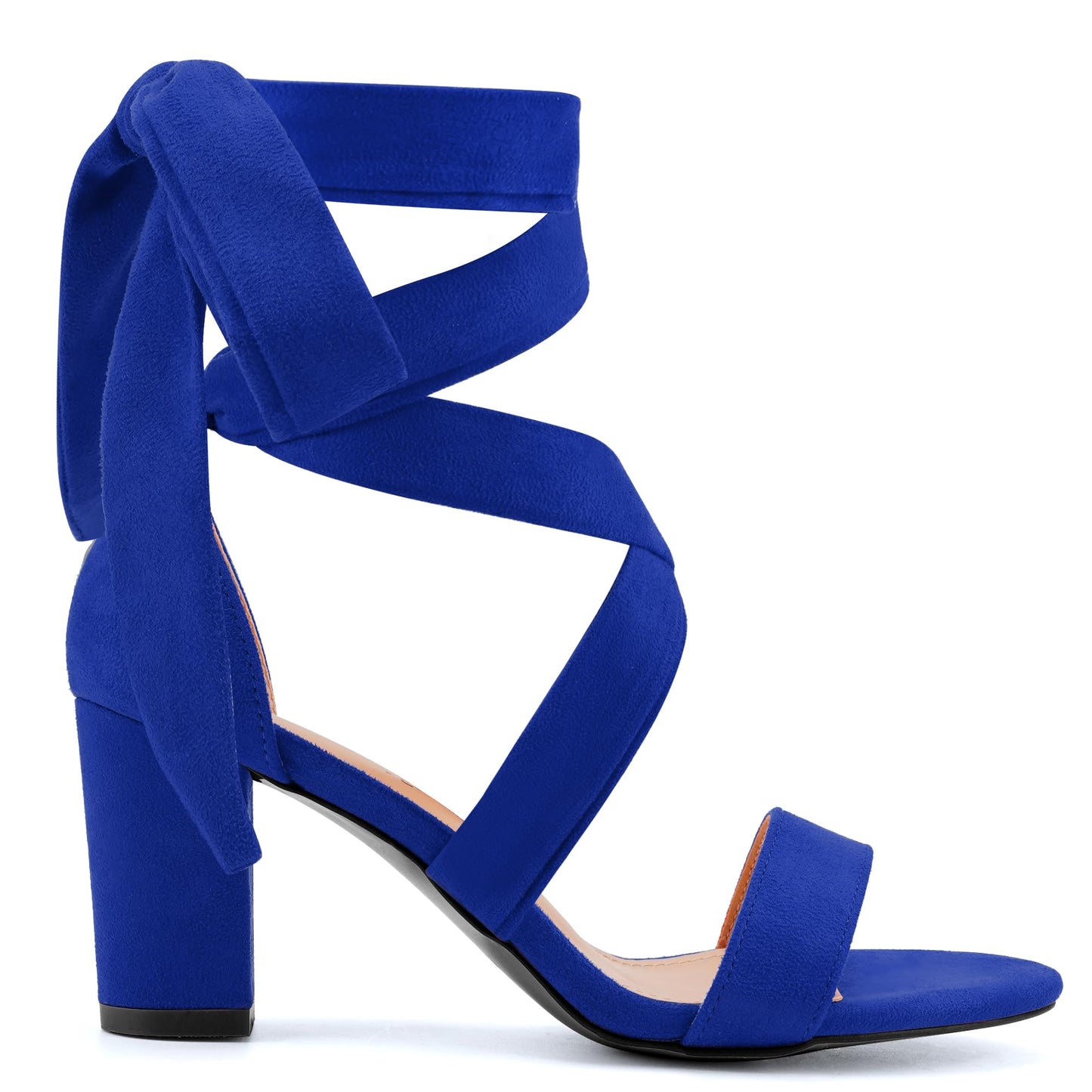 Leticia Strappy Heels for Women Chunky Heel Sexy Open Toe Lace Up Block Heels Comfortable High Heeled Sandals for Women Dressy Summer
