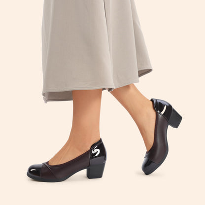 DREAM PAIRS Women's Pumps Low Chunky Block Closed Toe Shoes Work Comfortable Heels Round Toe Dress