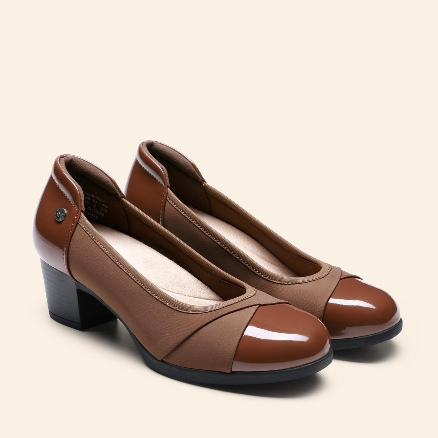 DREAM PAIRS Women's Pumps Low Chunky Block Closed Toe Shoes Work Comfortable Heels Round Toe Dress