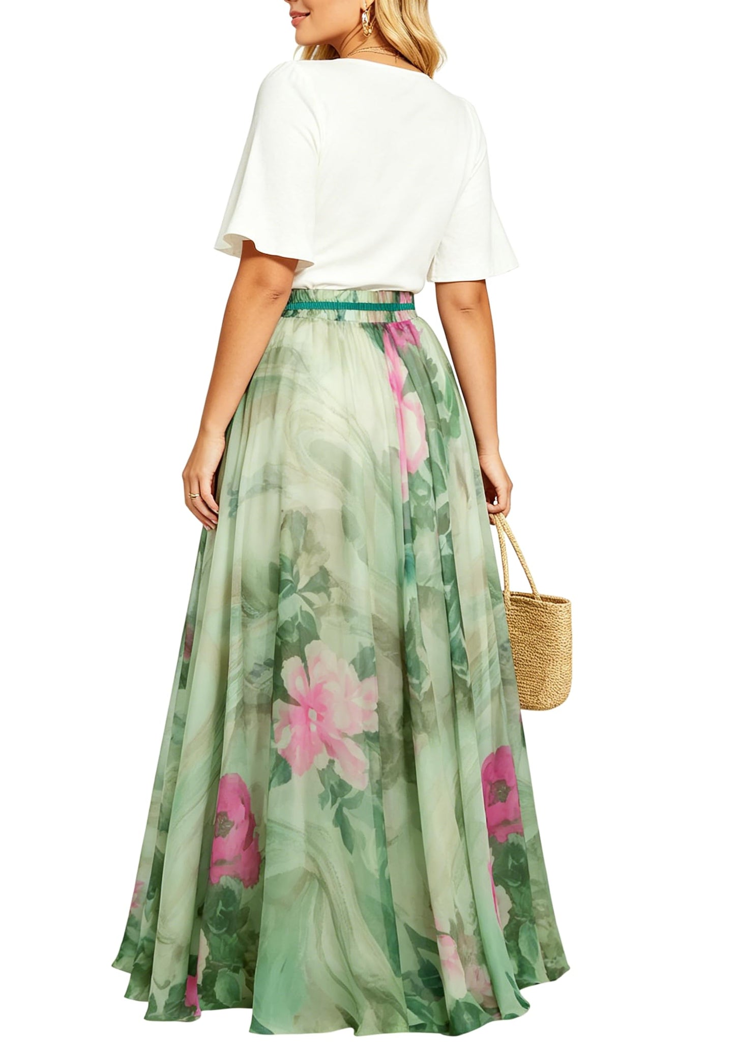 Womens Long Chiffon Bohemian Skirt Gypsy Dress Maxi Boho Beach Skirt