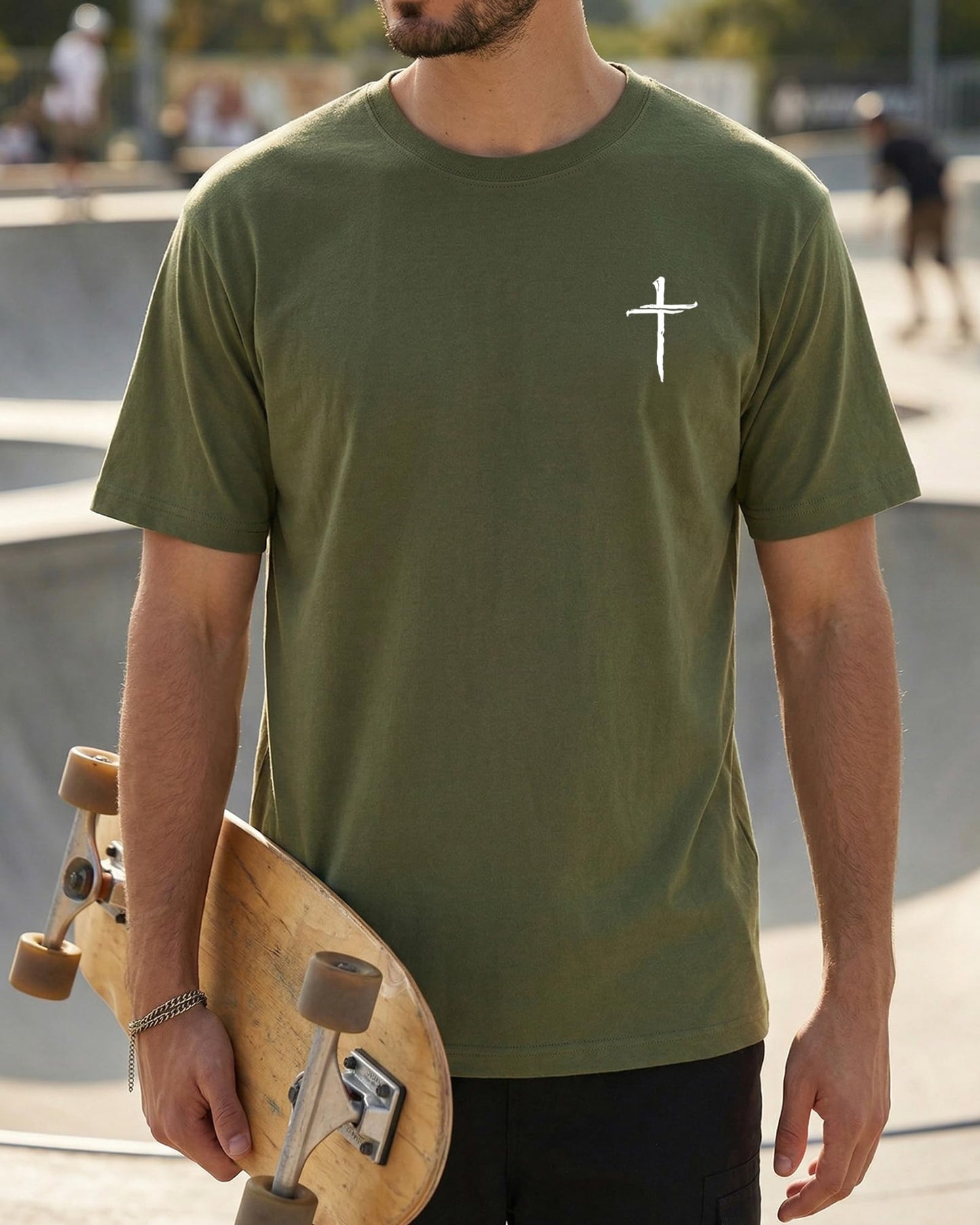Aiyino Mens Cotton Christian Cross Graphic T Shirt Minimal Faith Casual Crew Neck Tee for Church