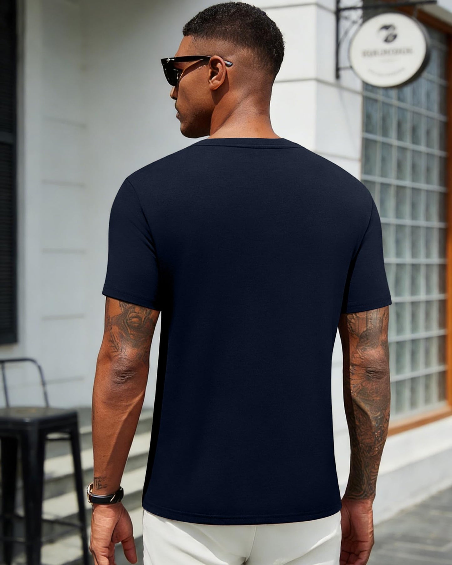 Aiyino Mens Cotton Christian Cross Graphic T Shirt Minimal Faith Casual Crew Neck Tee for Church