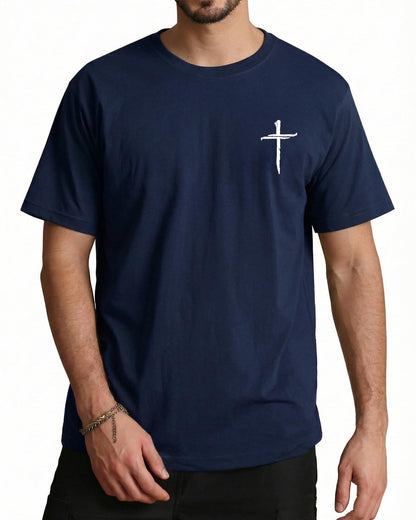 Aiyino Mens Cotton Christian Cross Graphic T Shirt Minimal Faith Casual Crew Neck Tee for Church