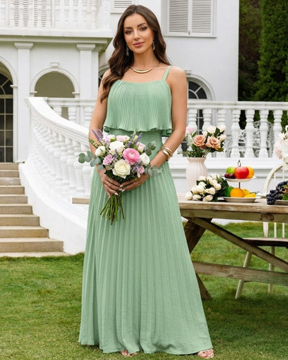 Women's Summer Maxi Dress 2026 Spaghetti Strap Sleeveless Sundress Casual Beach Vacation