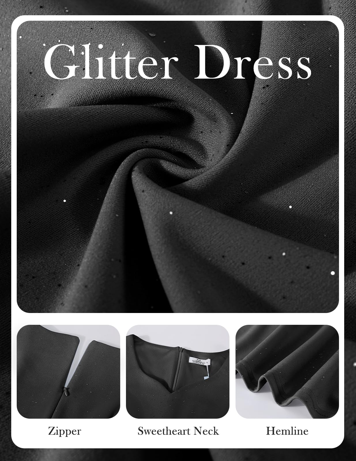 HomRain Vestidos de cóctel brillantes con purpurina para mujer, vestido de dama de honor para invitados de boda, vestido de graduación