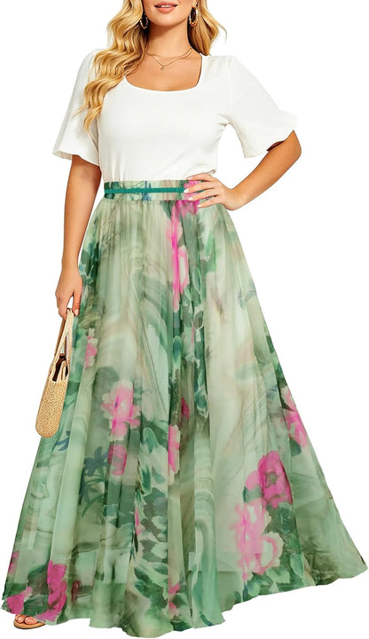 Womens Long Chiffon Bohemian Skirt Gypsy Dress Maxi Boho Beach Skirt