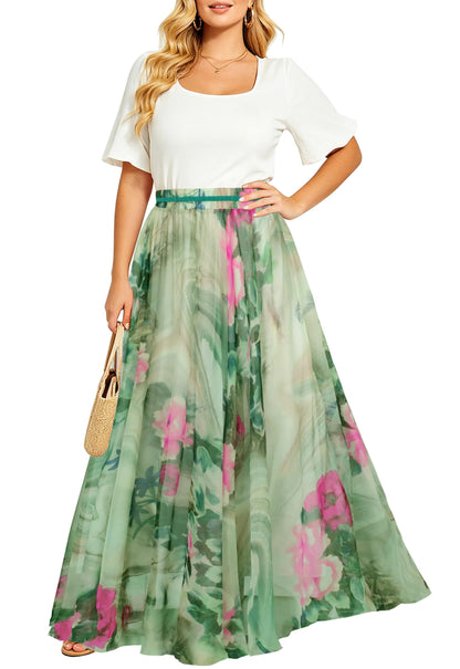 Womens Long Chiffon Bohemian Skirt Gypsy Dress Maxi Boho Beach Skirt