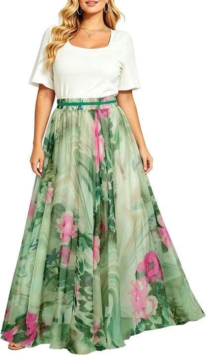Womens Long Chiffon Bohemian Skirt Gypsy Dress Maxi Boho Beach Skirt