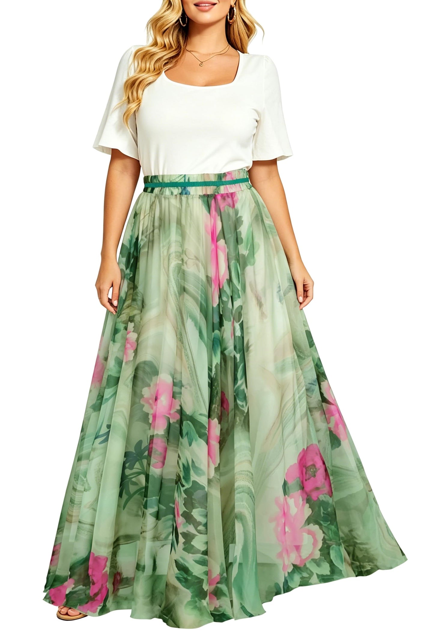 Womens Long Chiffon Bohemian Skirt Gypsy Dress Maxi Boho Beach Skirt