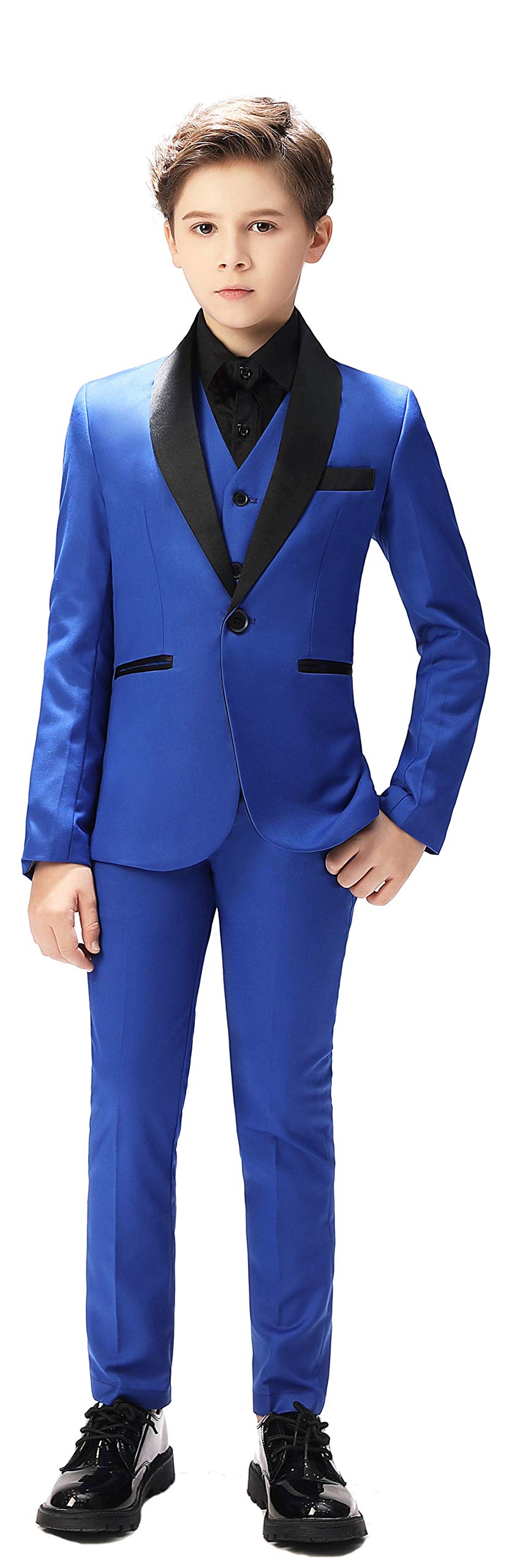 Boy Suits Tuxedo Slim Fit Suit for Boys Kids Toddler Dress Outfit with Coat, Pants, Vest Set No Tail