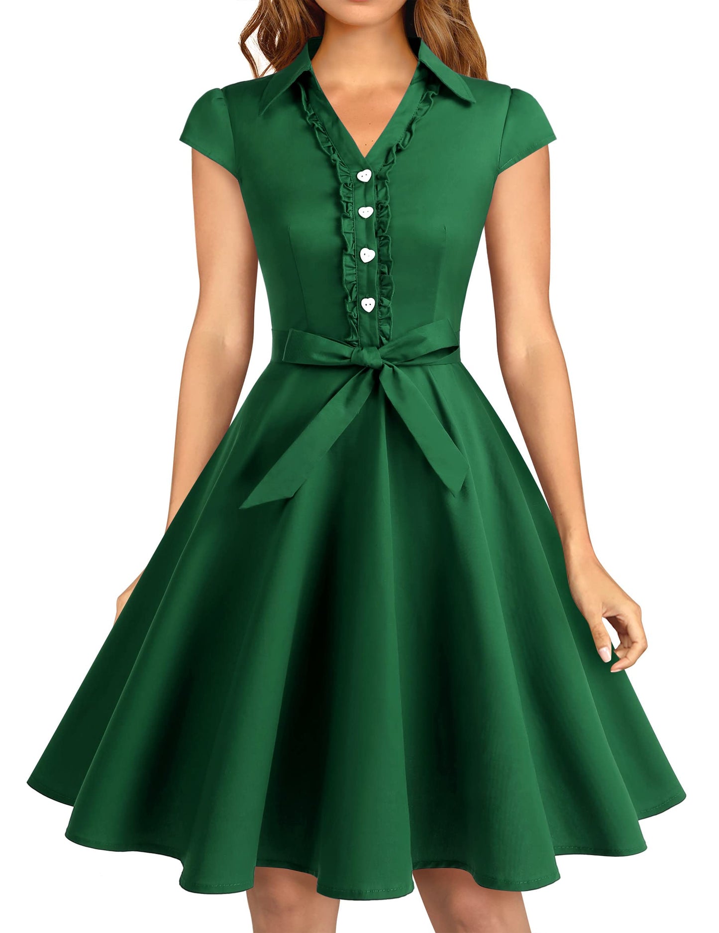 Wedtrend Women's 1950s Retro Rockabilly Dress Cap Sleeve Vintage Swing Dress
