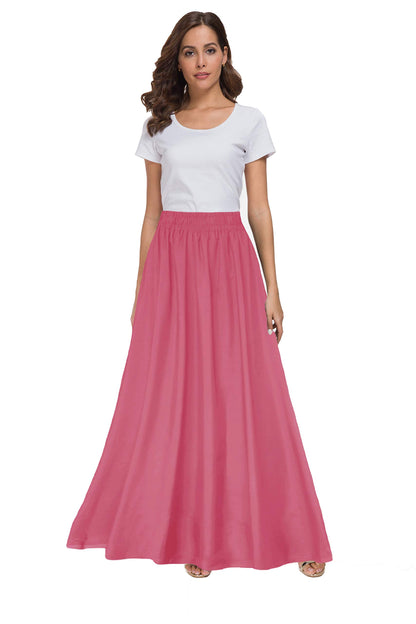 Womens Chiffon Retro Maxi Skirt Vintage Ankle-Length Skirts