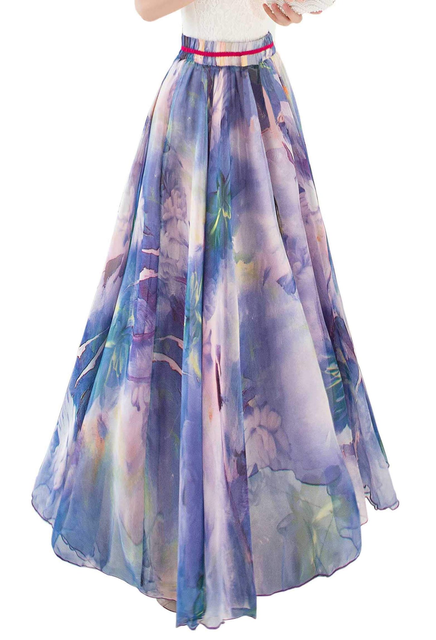 Womens Long Chiffon Bohemian Skirt Gypsy Dress Maxi Boho Beach Skirt