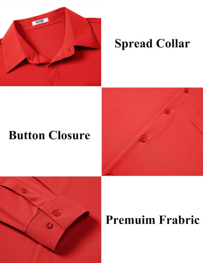 COOFANDY Stretch Mens Dress Shirts Wrinkle Free Long Sleeve Dress Shirt Muscle Fit Button Down Shirt