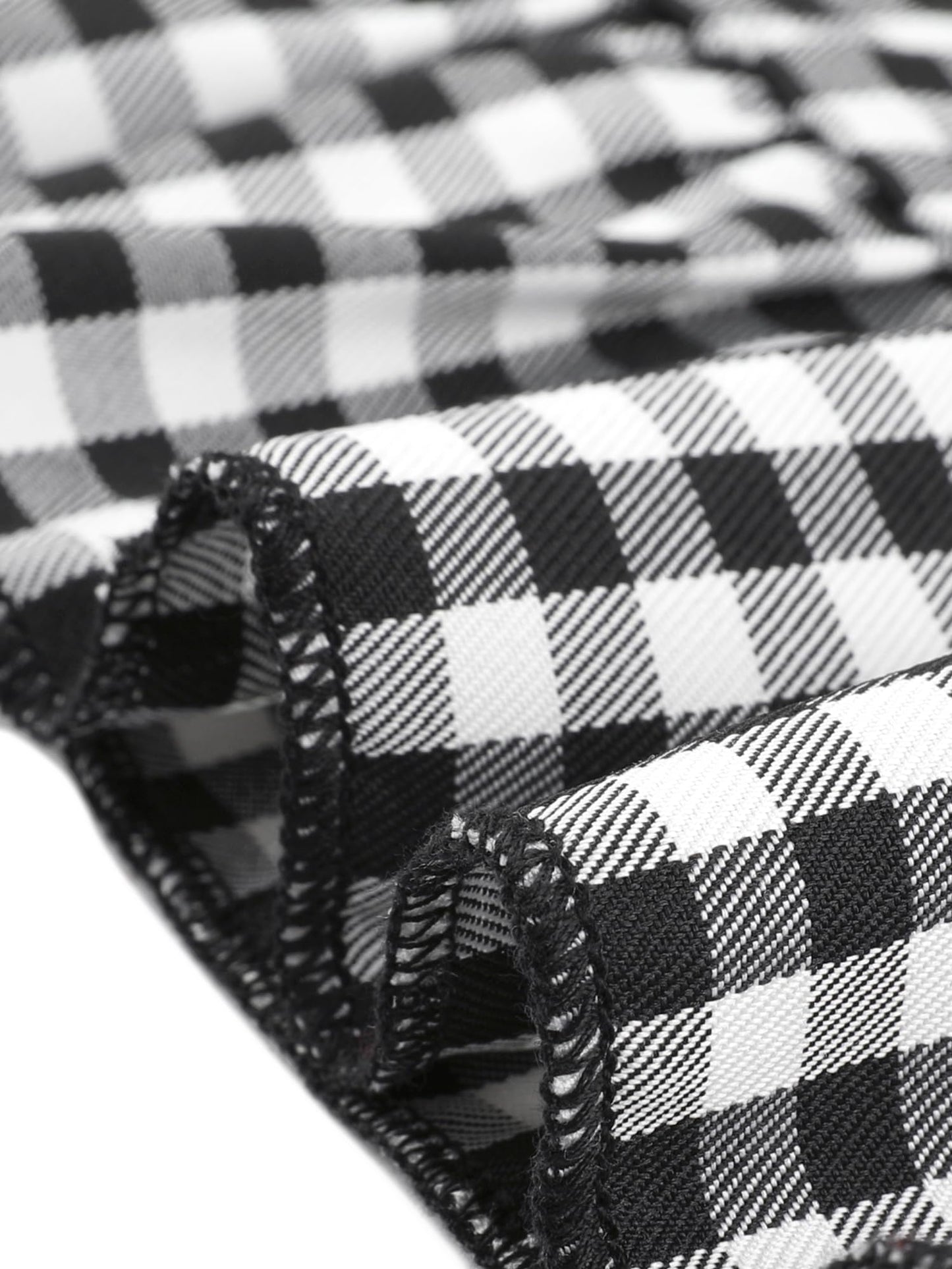 Allegra K Women's Gingham Checks Ruffled Peter Pan Collar Cute Mini Dress