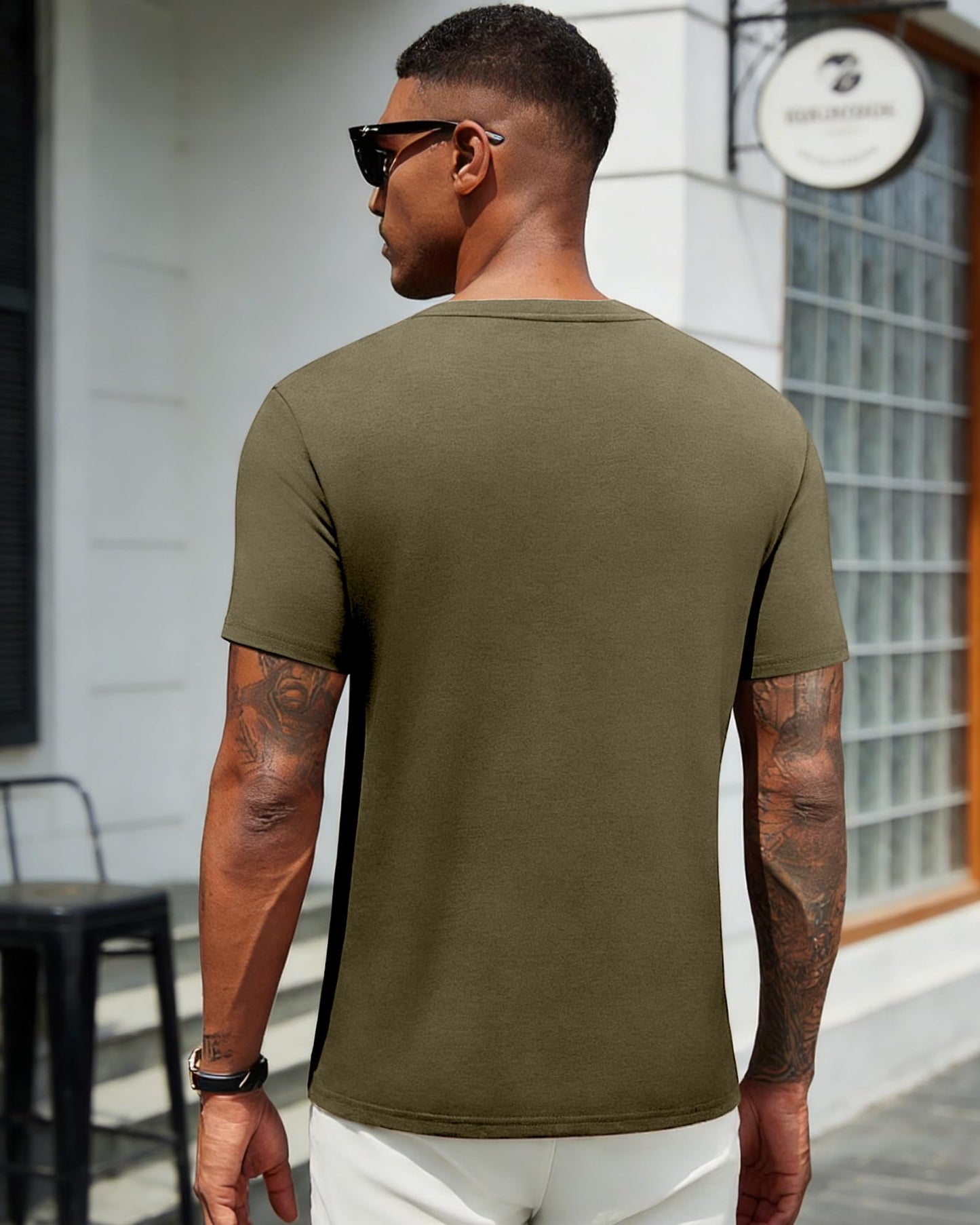 Aiyino Mens Cotton Christian Cross Graphic T Shirt Minimal Faith Casual Crew Neck Tee for Church