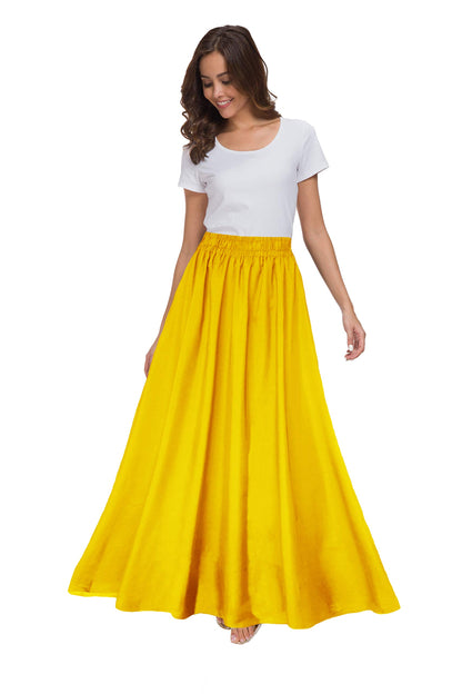 Womens Chiffon Retro Maxi Skirt Vintage Ankle-Length Skirts