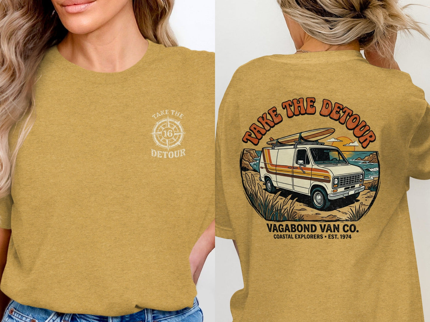 Take The Detour Retro Surf Van T-Shirt
