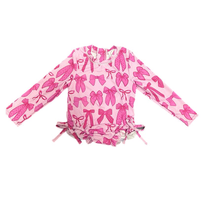 Pink bows rash guard Swimsuit
